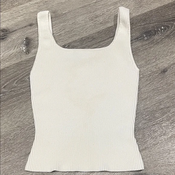 Babaton Cream Ribbed Square Neck Tank - Picture 2 of 2